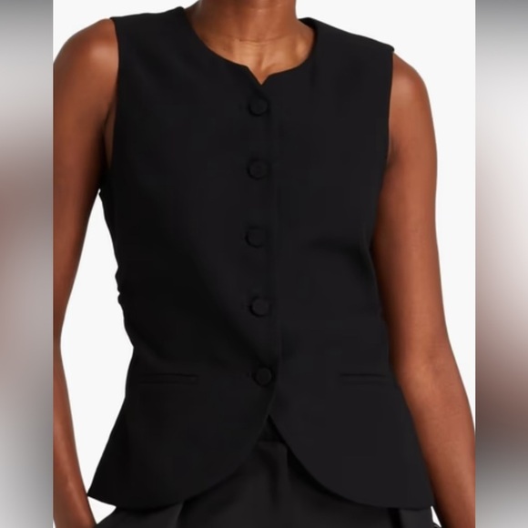 Derek Lam 10 Crosby | CHAMPAGNE Ruched Crepe Vest - Picture 2 of 5